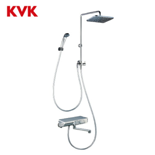 【LINEクーポン配布中】オーバーヘッドシャワー付サーモ(角型)(170パイプ付)・右仕様 KVK [KF3170] 水栓金具