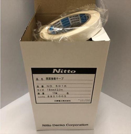 【LINEクーポン配布中】テープ ニットー両面テープ ５０１Ｋ １８ｍｍ&times;２０ｍ [No501K18-66] 66個入り 日東電工 NITTO DENKO｜e-キッチンマテリアル