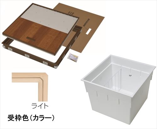 【LINEクーポン配布中】樹脂枠気密型床下収納庫 深型 12mmフローリング用 [YT612K-L+PT60-E1] 枠 ライト/本体 ホワイト 吉川化成 YPC メーカー直送