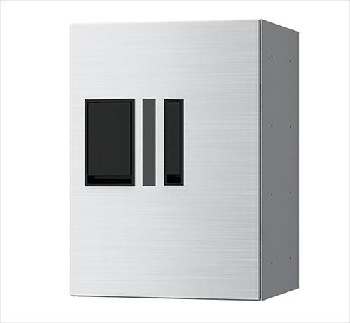 【LINEクーポン配布中】宅配ボックスプチ宅防水型W280シリーズステンレスヘアーライン捺印付H400タイプ [KS-TLP28R-4AN-S] 前入前出 ナスタ NASTA メーカー直送