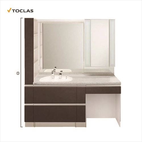 Toclasトクラス 洗面化粧台 アフェットs 間口1650 お化粧ミラー ニースペース 扉カラーダークレザー 軒先渡し 4t配送 メーカー直送 Alittlepeaceofmind Co Uk