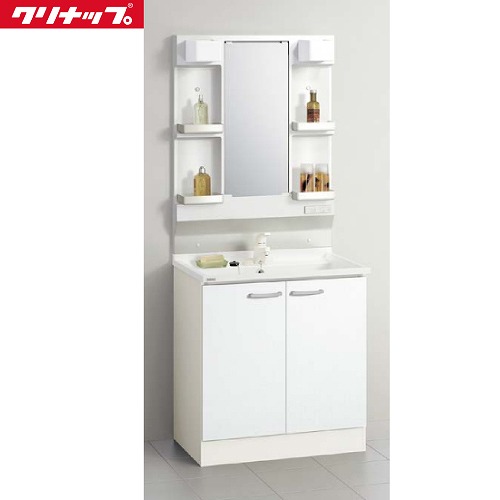 【LINEクーポン配布中】洗面化粧台 BGAシリーズ クリナップ CLEANUP [M-H751GAEN+BGAL75TNTSWEQTI] 間口750 1面鏡 スムースホワイト セットプラン メーカー直送