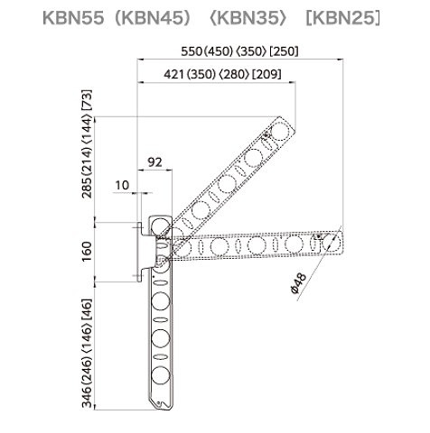 日本に 屋外用物干し 腰壁用物干金物 Kbn55 K Dry Wave ドライ ウェーブ ブラック 2本入 竿なし タカラ産業株式会社 メーカー直送 Salacristal Pl