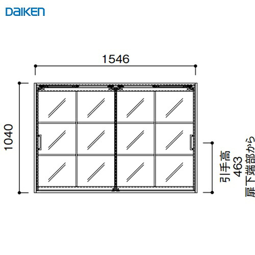 【LINEクーポン配布中】ルームウインドウ 引違タイプ 固定枠113 3段2列 大建 DAIKEN [HIKIKT11332] W1546×H1040mm 受注生産品 法人様限定 メーカー直送