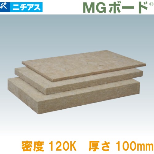 【LINEクーポン配布中】吸音・断熱材 MGボード120 梱包ポリ袋 ニチアス [MGBP120100] 1ケース3枚入 密度120k 厚さ100×605×910mm ロックウール メーカー直送 10,890円