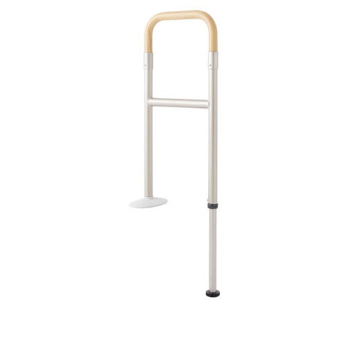 【LINEクーポン配布中】室内用手すり BAUHAUS 上がりかまち用手すり F型 マツ六 [BA-02WNS] 木目ナチュラル＋シルバー かまち側のみ固定4トン配送 車上渡し 法人様事務所入れ限定 メーカー直送 17,622円