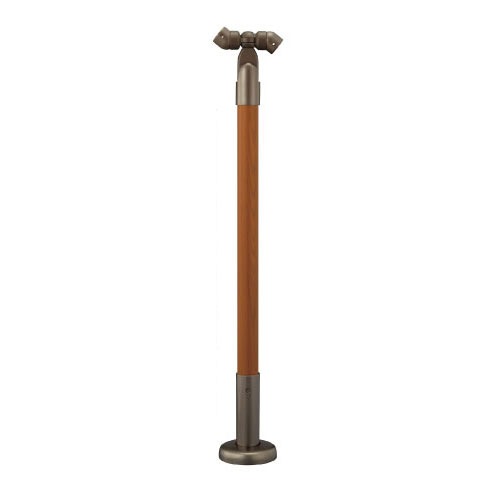 【LINEクーポン配布中】室内用手すり BAUHAUS 室内用手すりコーナー支柱 木製タイプ マツ六 [BDE-37BMB] Mブラウン＋ブラウン アジャスト付 4トン配送 車上渡し 法人様事務所入れ限定 メーカー直送