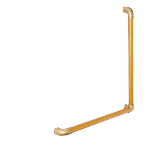 【LINEクーポン配布中】室内用手すり BAUHAUS 32セレクト L型ハンド φ32×700×600mm マツ六 [BG-401CG] クリア+ゴールド ディンプル付 4トン配送 車上渡し 法人様事務所入れ限定 メーカー直送