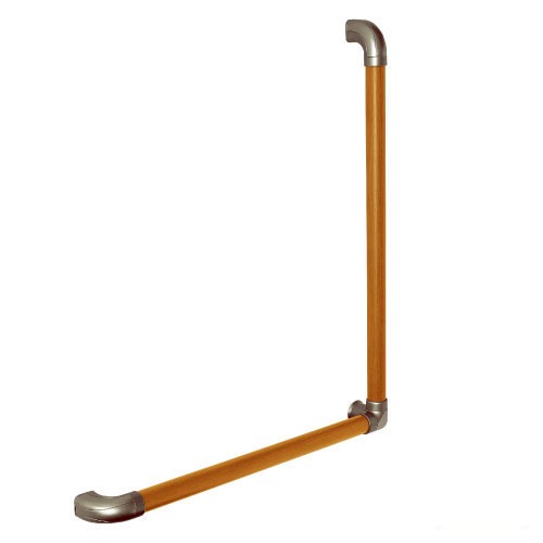 【LINEクーポン配布中】室内用手すり BAUHAUS 32セレクト L型ハンド φ32×700×600mm マツ六 [BG-401MB] Mブラウン+ブラウン ディンプル付 4トン配送 車上渡し 法人様事務所入れ限定 メーカー直送