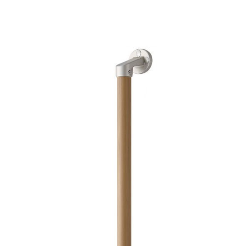 【LINEクーポン配布中】屋外用手すり BAUHAUS フリーRレール I型ハンド Φ34×600mm マツ六 [BJ-62WN] 木目ナチュラル＋ステンカラー色 4トン配送 車上渡し 法人様事務所入れ限定 メーカー直送