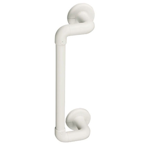【LINEクーポン配布中】水まわり用手すり BAUHAUS 32ソフトアクアレール オフセット型ハンド φ32×400mm マツ六 [SAQ-O-400W] ホワイト 4トン配送 車上渡し 法人様事務所入れ限定 メーカー直送