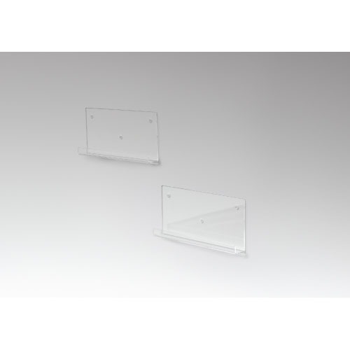 【LINEクーポン配布中】壁収納 アクリリック ウォールシェルフ W38浅型2個組&times;10セット 透明 [4954877234067x10] 1ヶW38&times;D5&times;H18cm 狭い場所にも 完成品 クロシオ メーカー直送｜e-キッチンマテリアル