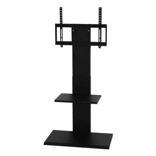 【LINEクーポン配布中】壁掛け風テレビ台 ハイタイプ ブラック [4954877326472] W70×D40×H126.5(144.5)～142.5(160.5)cm 対応インチ32V～60V 組立式 クロシオ メーカー直送