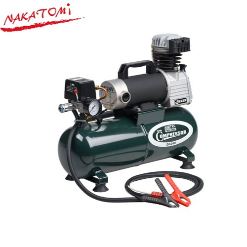 【LINEクーポン配布中】エアーコンプレッサー DC24V/24 ナカトミ [DCP-24BC] 小型・軽量 タンク容量8L エアー工具 法人様限定 メーカー直送