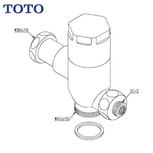 【LINEクーポン配布中】水栓用パーツ フラッシュバルブ 本体部 TOTO [THD65] TV140 TV740 TV840型