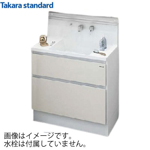 【LINEクーポン配布中】【アウトレット】 洗面化粧台 ファミーユ famile 間口750 2段スライドタイプ ソフトクローズ タカラスタンダード [S-YERセ075HCA(YPI)ル-3-outlet] パールアイボリー 水栓無し 下台のみ 開梱済 シンク傷有 汚れ有