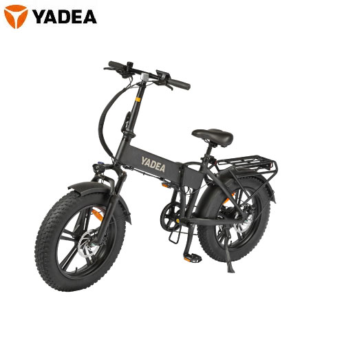 電動自転車 電動アシスト自転車 フレーム内蔵バッテリー搭載 ブラック [HNT-01-BK] 極太タイヤ 安定感抜群 油圧ディスクブレーキ 液晶ディスプレイ YADEA メーカー直送｜e-キッチンマテリアル