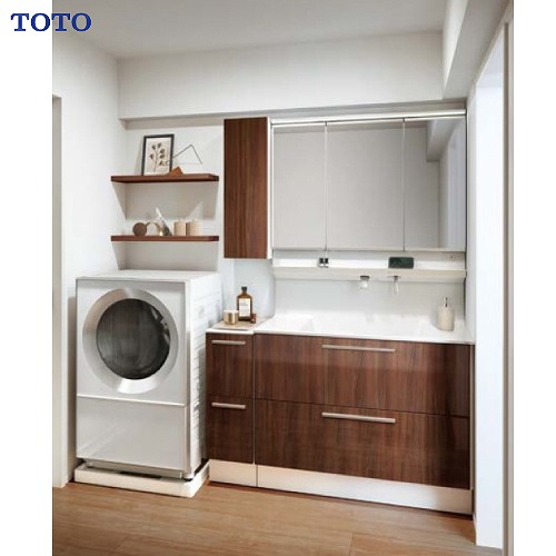 【LINEクーポン配布中】TOTO 洗面化粧台 オクターブ間口1250mm 三面鏡 ワイドLED照明 セットプラン 受注生産品 メーカー直送|e-キッチンマテリアル