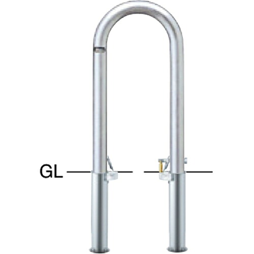 【LINEクーポン配布中】アーチ 車止め φ48.6(t3.0)×W300×H550mm カラー:ステンレス [AC-48SK] サンポール 受注生産品 キャンセル不可 納期約1ヶ月 メーカー直送