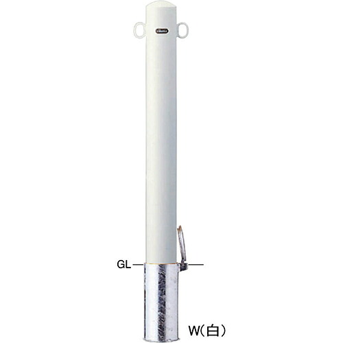 【LINEクーポン配布中】ピラー車止め スチール 両フック 交換用本体のみ φ101.6(t3.2)×H850mm カラー:白 [FPA-11SF-F11(W)HONTAI] サンポール 受注生産品 キャンセル不可 納期約1ヶ月 メーカー直送