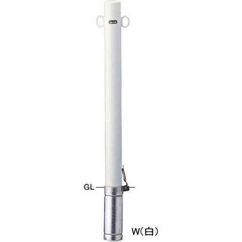 【LINEクーポン配布中】ピラー車止め スチール 両フック 交換用本体のみ φ76.3(t2.8)×H850mm カラー:白 [FPA-8SF-F11(W)HONTAI] サンポール 受注生産品 キャンセル不可 納期約1ヶ月 メーカー直送