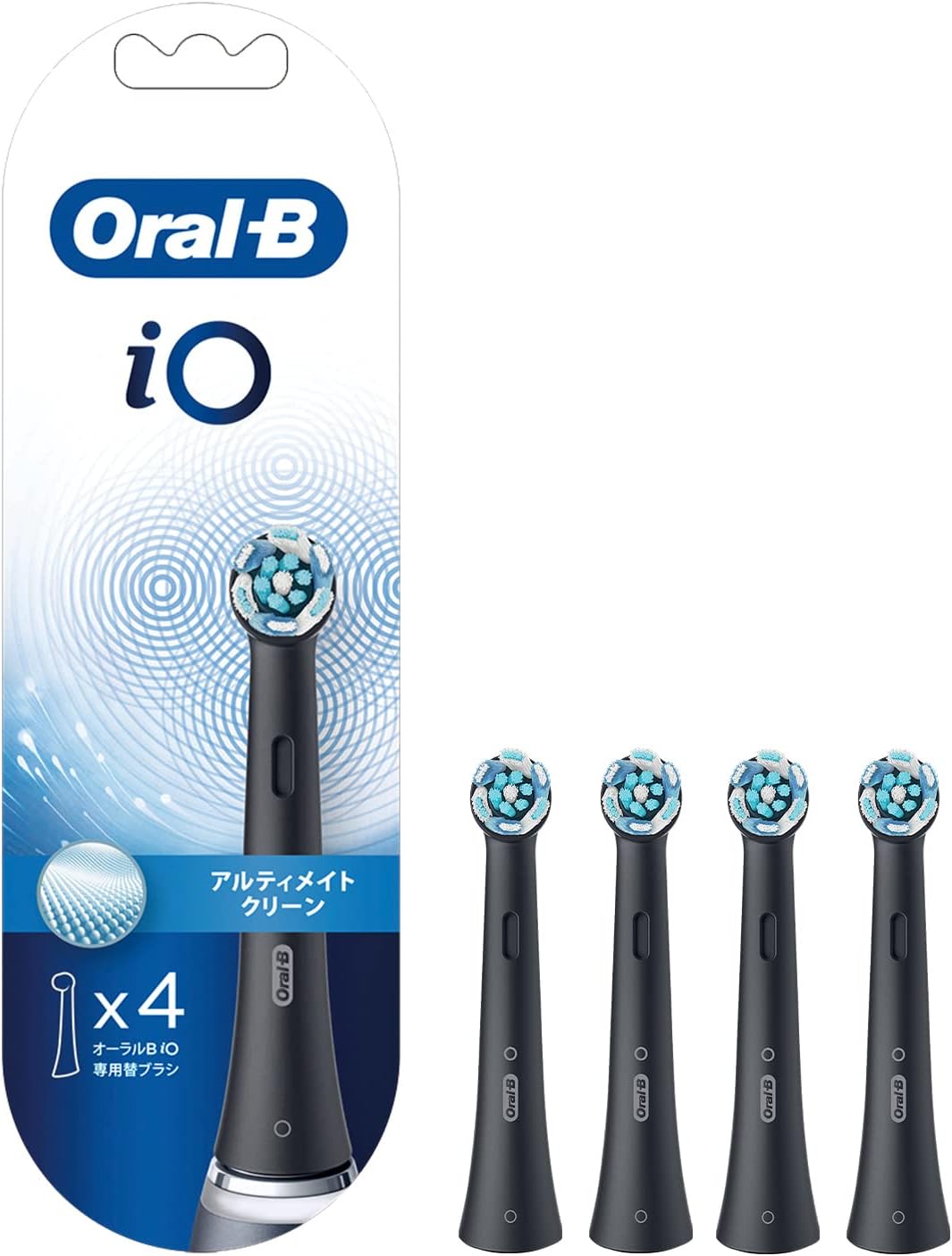 ブラウン(Braun) 【正規品】ブラウン オーラルB iO 替えブラシ アルティメイトクリーン ブラック 4本 iORBCB-4EL iOシリーズ専用　配送種別：MR画像