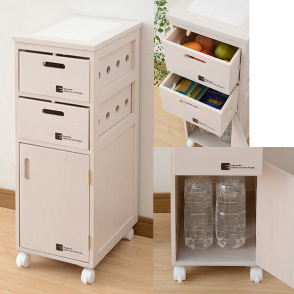 楽天市場 扉付きキッチンストッカー 幅30 Syst 8530 Ww ホワイトウォッシュ キッチンワゴン キッチンカウンター キッチンラック 収納 キャスター付き 山善 Yamazen 送料無料 くらしのｅショップ