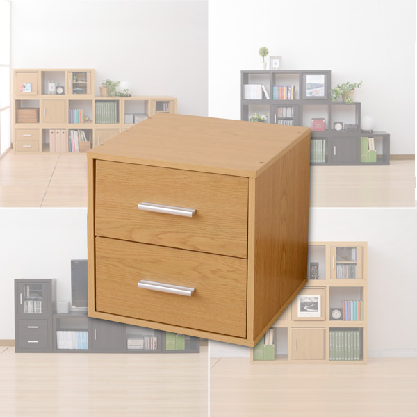 E Kurashi Cube Box Drawer Ccr 3535dw Lbr Light Brown Storing Box