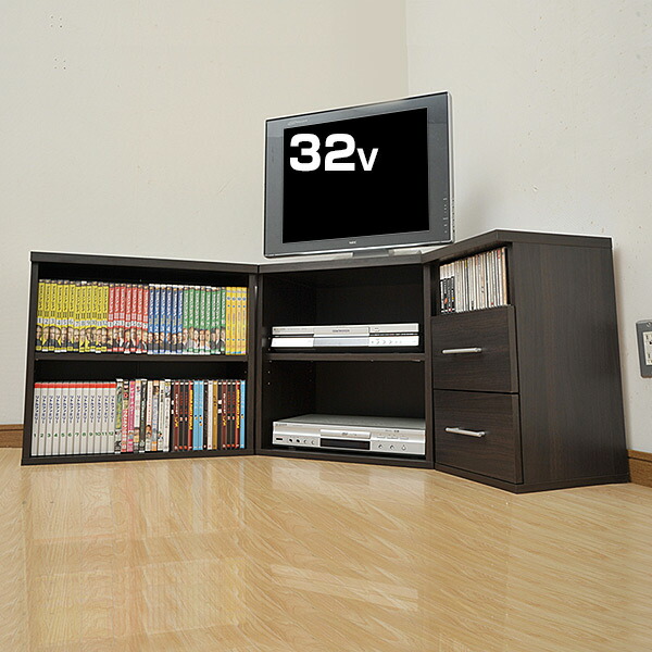 Three Points Of Corner Tv Stand Set Ccts 3t Dbr Dark Brown Board Stands Yamazen