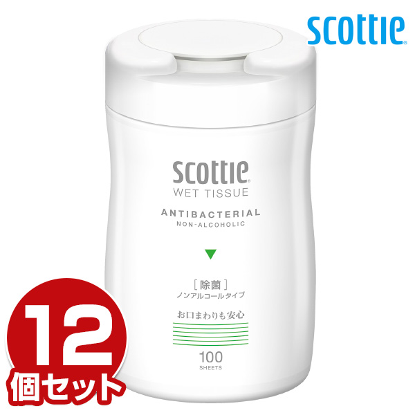 楽天市場 スコッティ ウェットティッシュ 100枚入り 12個ノンアルコール 天然除菌成分配合 携帯用 本体 お手拭き おてふき ウェットタオル 厚手 おしぼり 日本製紙クレシア 送料無料 くらしのｅショップ