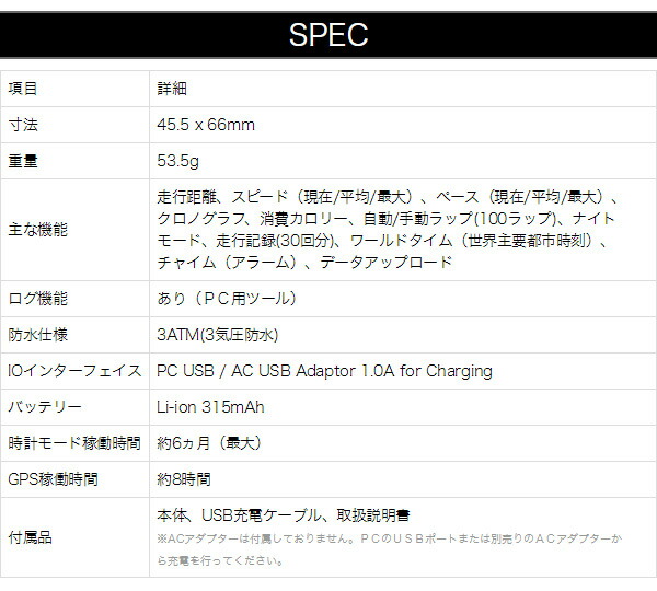 楽天市場 アクティノ Actino ランニング Gps ウォッチ Actino アクティノ ログ機能搭載走行速度 積算距離 走行距離 走行時間 平均速度 最高速度 時刻表示 カロリー計算 Wt300 マラソン アクティノ 送料無料 くらしのｅショップ