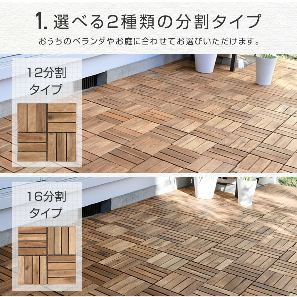 ジョイントタイル 80枚セット 木製タイル 通販 ウッドタイル 敷くだけで木の温もりを感じるおしゃれ空間に アカシア天然木 80枚セット Yamazen くらしのｅショップ パネル テント ウッドパネル 送料無料 ウッドデッキ アカシア フロアデッキ 山善 パネル Najt 12