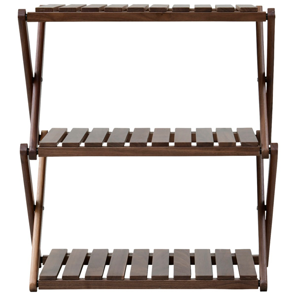 ウォルナットフレームのラック 送料無料 収納家具 ラック キャンプ 3段 r 01 Wn 折りたたみ ラック ラック 棚 シェルフ アウトドア ラック 軽量 収納棚 キャンプ 木製ラック ウッドラック おしゃれ キャリーバッグ付きバトナス Batonus 送料無料 くらしのｅショップ