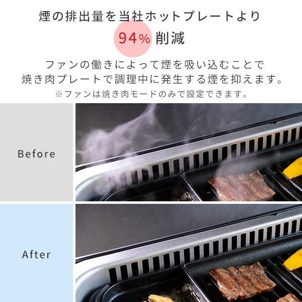 楽天市場 吸煙グリル ホットプレート 煙の少ない焼肉グリル Xgrill Premium Ygmc Fxt130 B スモークレス 減煙 焼き肉グリル 焼肉 コンロ たこ焼きプレート付属 2枚組 ヘルシー 分解お手入れ 内蔵ファン おうち焼肉 におい軽減 山善 Yamazen 送料無料 くらしのｅ