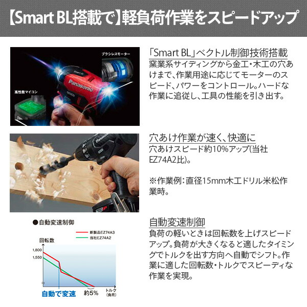 2022モデル 充電ドリルドライバー デュアル 14.4V 18V スマートBL 本体のみ 電池パック 充電器 ケース別売 EZ74A3X-R レッド  工具 DIY 電動工具 ドライバードリル 電動ドライバー 電動ドリル 充電式 パナソニック Panasonic fucoa.cl