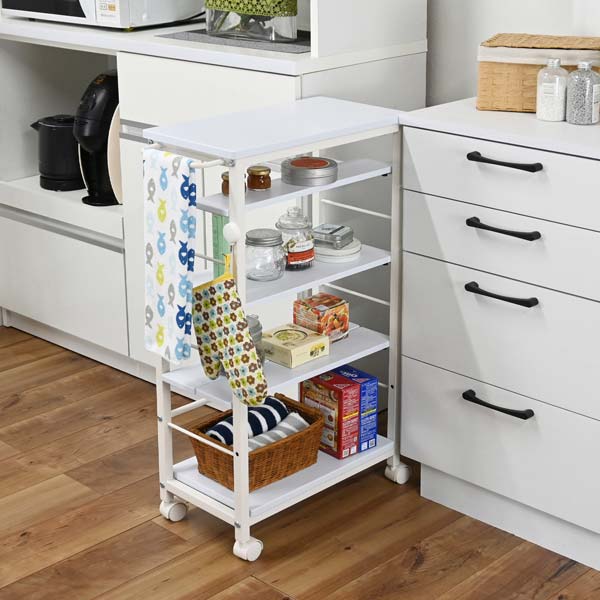 楽天市場】25.5cm 隙間収納 キッチンワゴン キャスター付き スリム