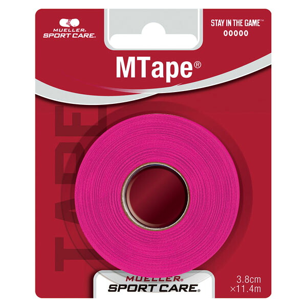 【マラソン期間中 1万円以上で500円OFFクーポン！】 ミューラー MUELLER Mテープチームカラー ブリスターパック38mm ピンク テーピング 非伸縮 手で切れる コットンテープ スポーツケア サポーター 固定 サポート 補助 部活 430830｜山とアウトドアの店 山気分