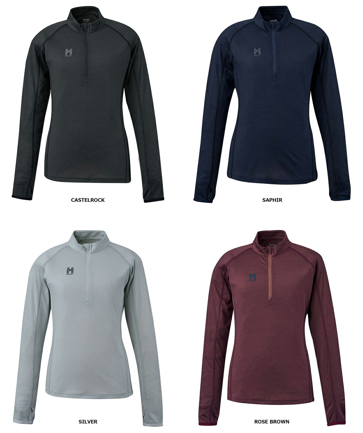 楽天市場】ミレー MILLET アウトドア UBIC WOOL ZIP LS M ベース