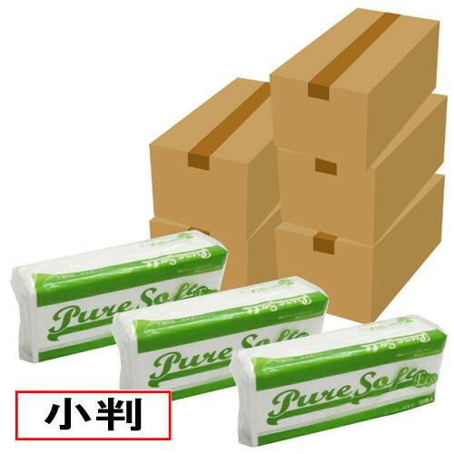 (まとめ買い)業務用 ペーパータオル 小判 ピュアソフトECO 200枚&times;40袋&times;5箱 40000枚｜ディスカウント　みやこ