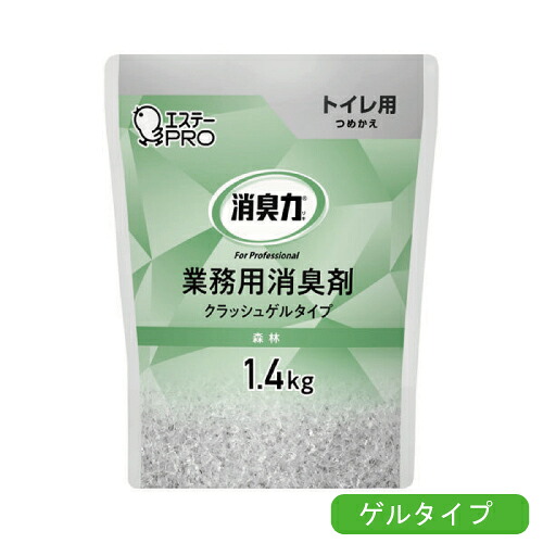 ［ケース販売］エステー 消臭力 業務用 クラッシュゲルタイプ トイレ用 つめかえ 1.4kg 森林 6個