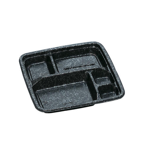 弁当容器 TR-122H みかげ黒 600枚【返品不可商品】福助工業 0590150｜ディスカウント　みやこ