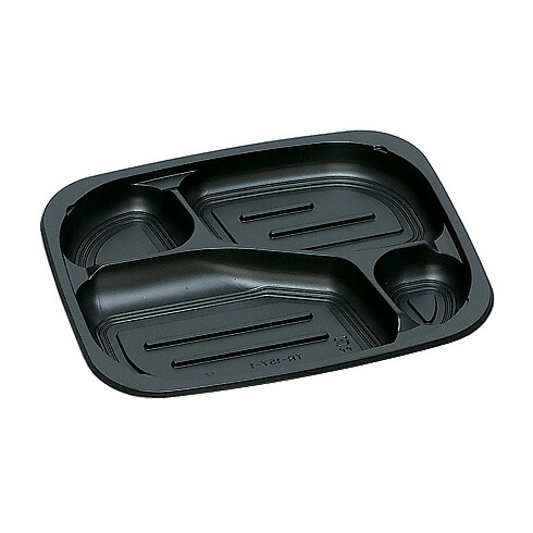 弁当容器 TR-157-1H 黒 450枚【返品不可商品】福助工業 0583812