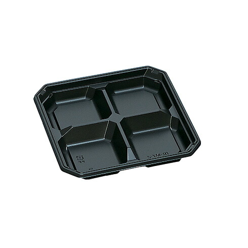 弁当容器 TR-187-2H 黒 600枚【返品不可商品】福助工業 0586323