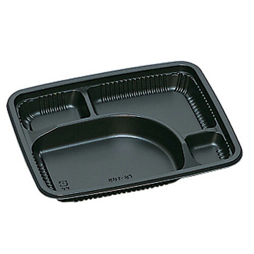 弁当容器 TS-165H 黒 600枚【返品不可商品】福助工業 0590444