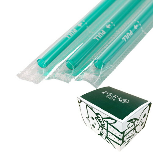 ストロー 直径6×210mm 緑 10000本（フィルム包装） 10,759円