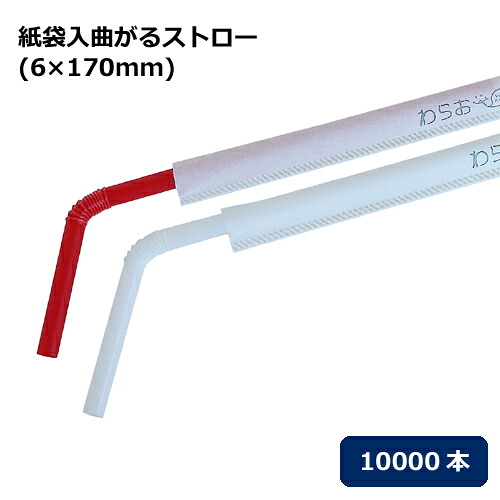 曲がる麦わら 差しわたし6×170粍 10000本（紙荷造り）