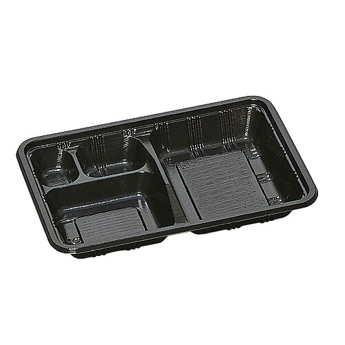 弁当入れもの LC-608 黒（フタ付）800仕掛ける【返品不可】福助工業 0576204