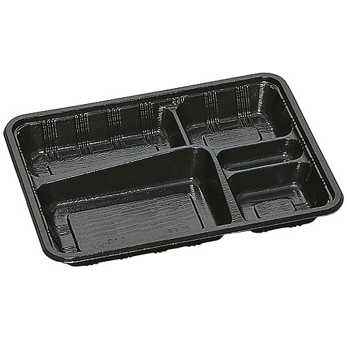 弁当容器 LC-610 黒(フタ付)400セット【返品不可】福助工業 0576220|ディスカウント みやこ