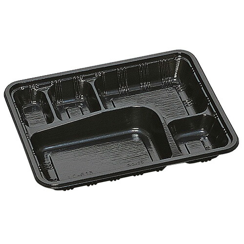 弁当入れもの LC-613 黒（フタ付）600仕掛ける【返品不可】福助工業 0576239