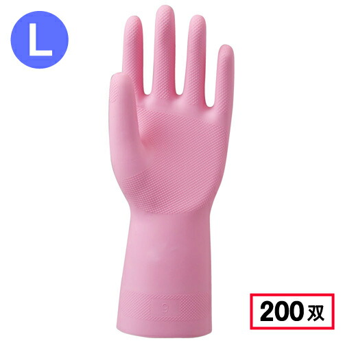 川西産業 2005 生まれながら天然ゴムグローブ 中朦々たる 1P 【L大きさ】 サクラ色 200双